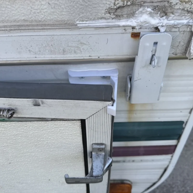 1 قطعة متنقل قوي للطي الباب تحديد الإطار دائم الأبيض الباب المثبت قفل مشبك RV أجزاء الملحقات #2