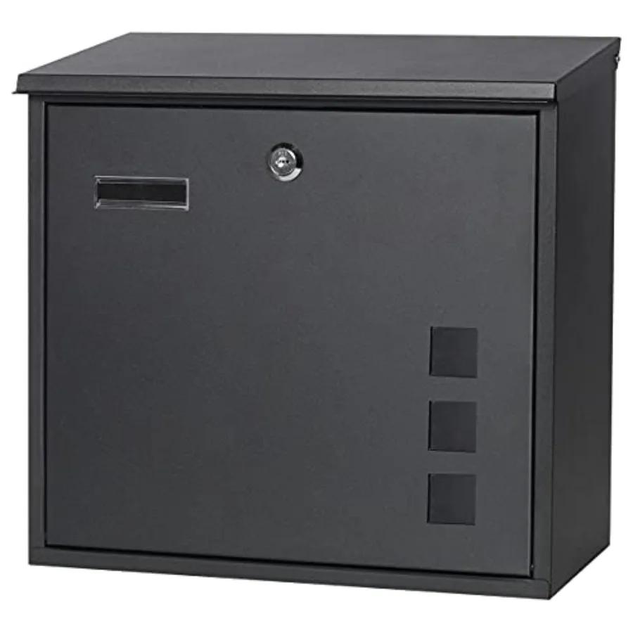 

Galvanized Steel Mailbox with Key Lock, Wall Mount Metal Mail Box Outdoor, 13" x 11.8" x 4.1