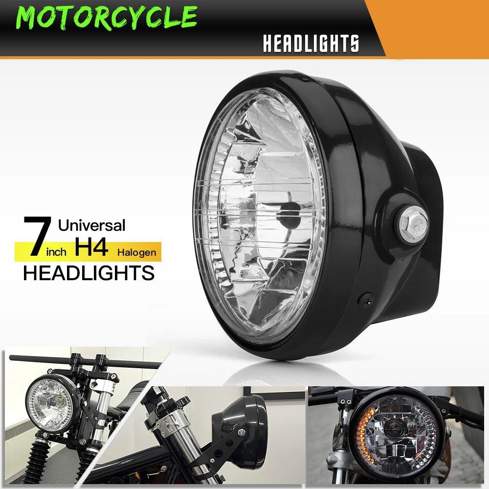 7 Inch Universal Motorcycle Led Headlight Retro Turn Signal Headlamp With Mounting Bracket Modified Motorcyle Acesssories