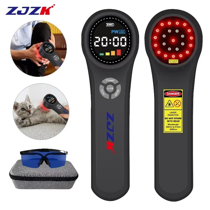 ZJZK 1760mW LLLT Red Light Laser Therapy Device Level 4 660nm 808nm 980nm Handheld NIR for Pain Relief Arthritis Wound Healing