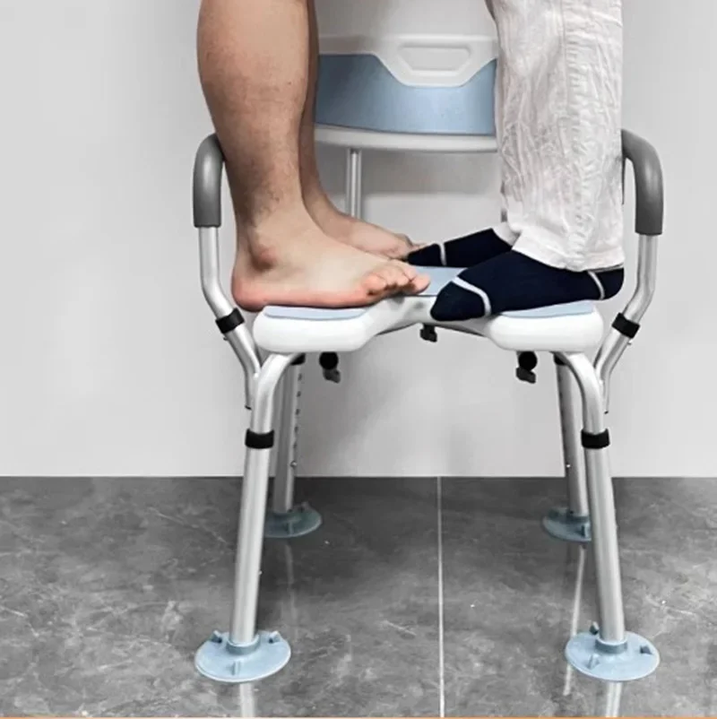 Shower Chair Adult Bath Home Furniture Bathroom Use Scaffolding Stool Older Toilet Folding Portable Dusjstol Commode Toilet