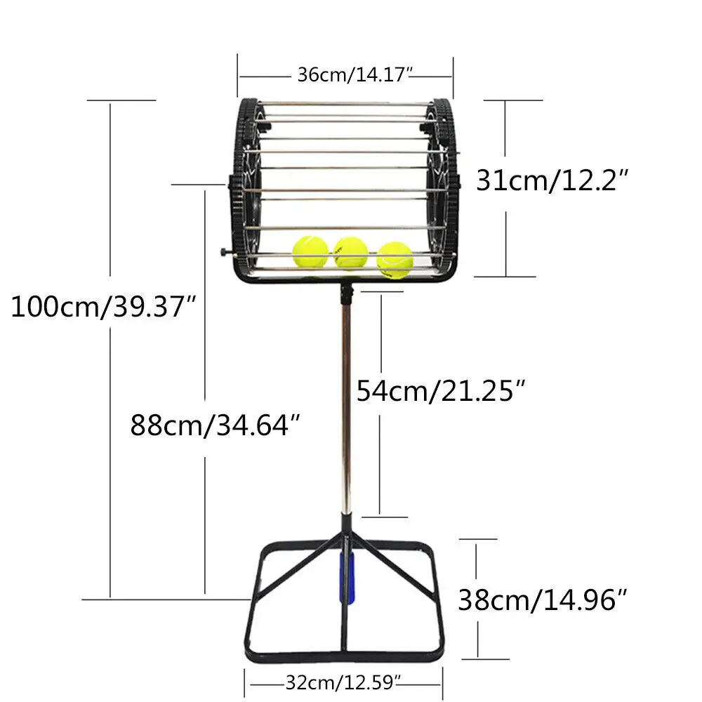 55 ボール テニス ボール レトリーバー バスケット ローラー ホッパー テニス ボール自動ピッカー