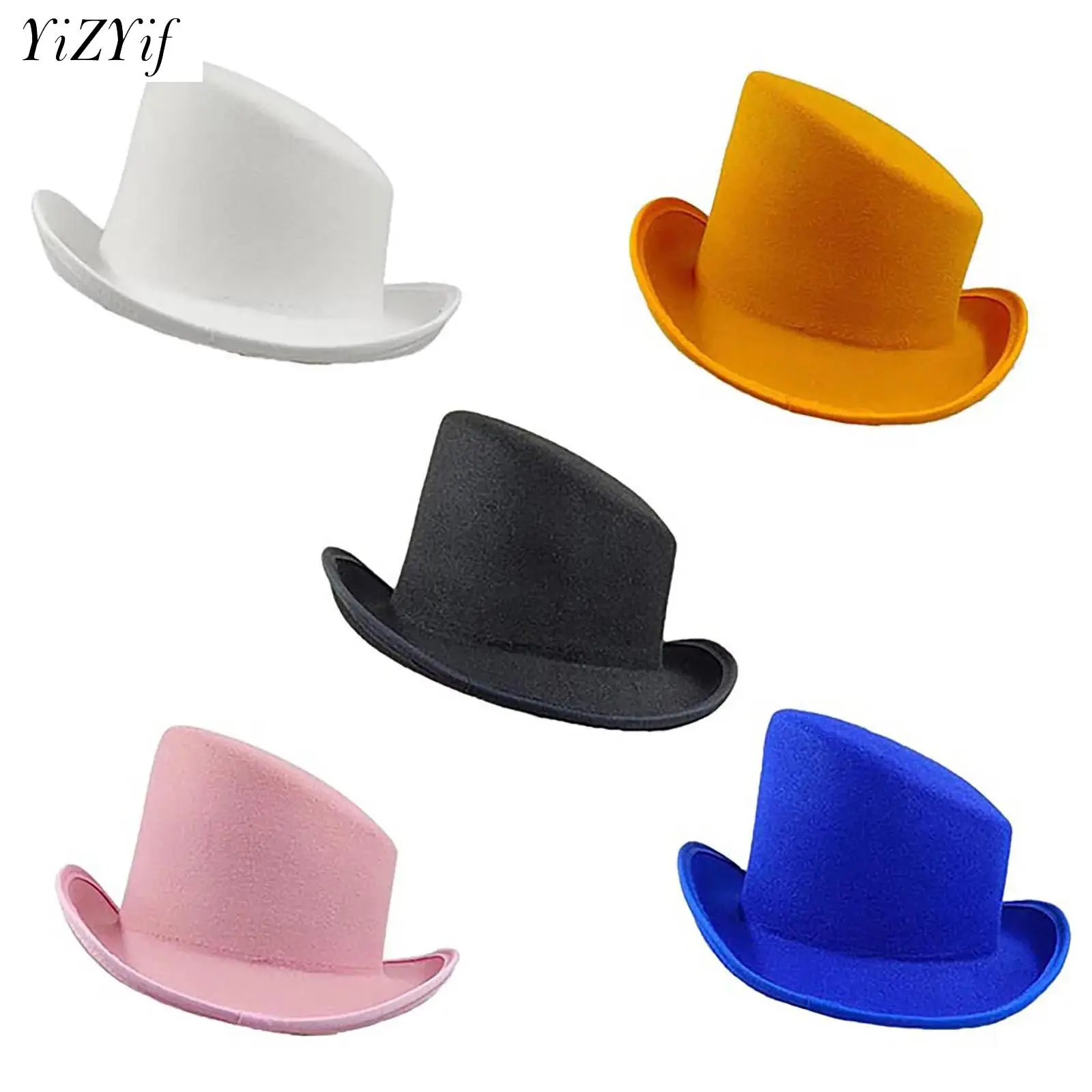 

Wool Flat Felt Wide Brim Fedora Hats Teardrop Fedora Hat Women Men Court Gentleman Magician Hat Performance Party Supplies