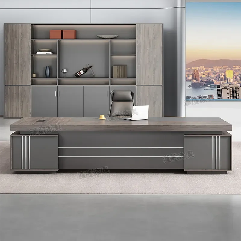 for Boss Table Office Desk and Chair Combination Fashion President Desk Large Supervisor Workstation Atmospheric Light Luxury