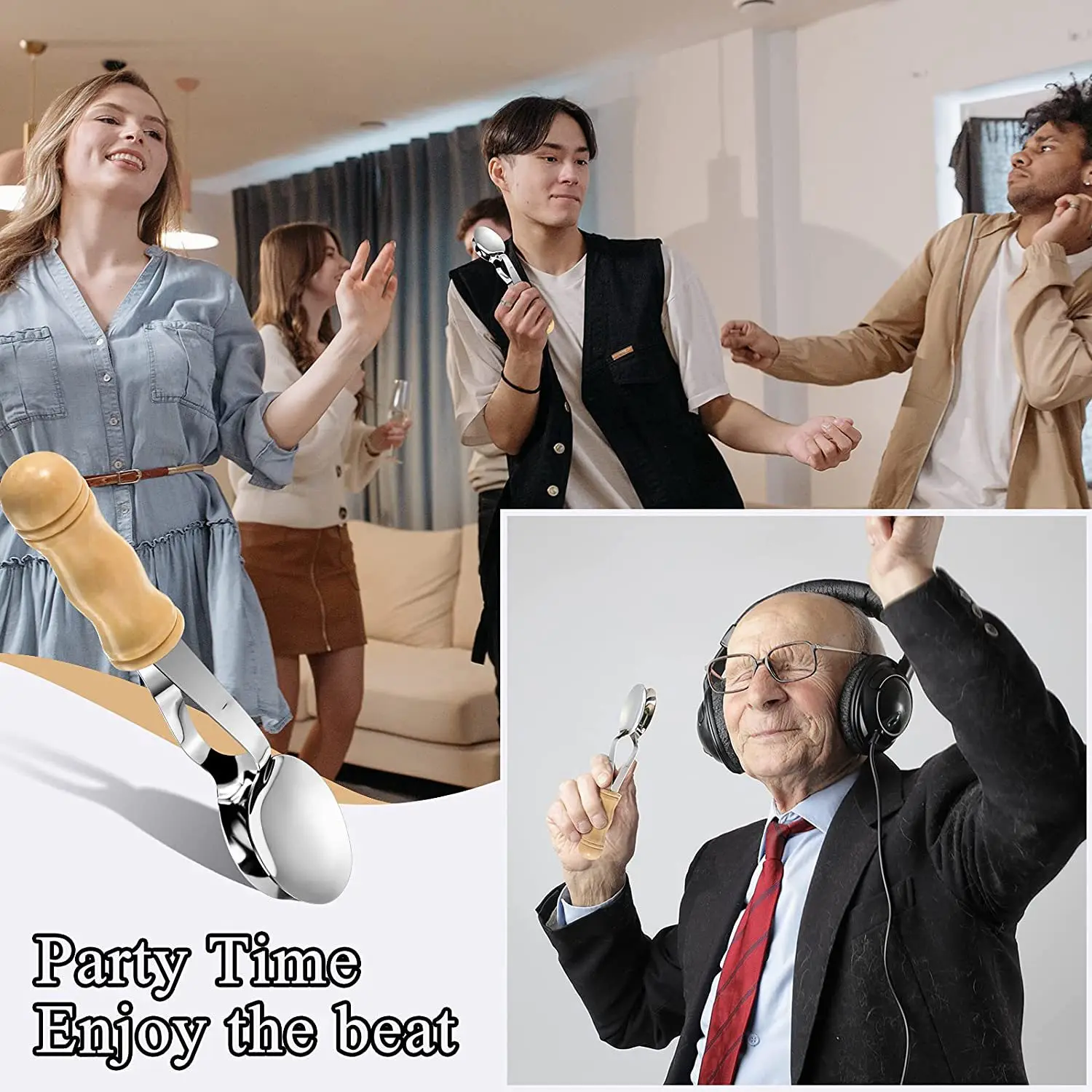 أداة ملاعق موسيقية بمقبض خشبي ، أداة قرع إيرليكية