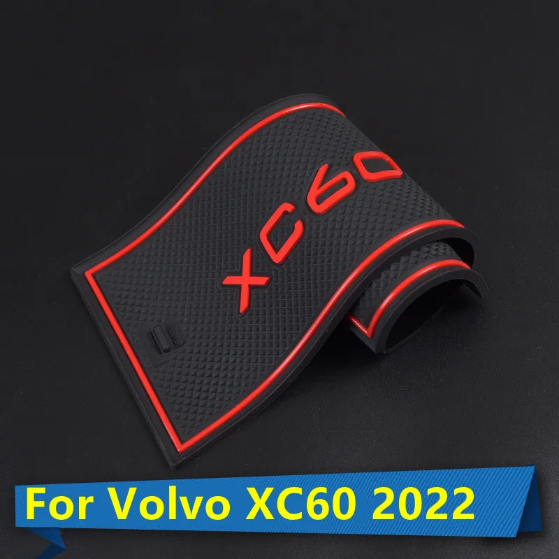 Lnterior Anti Slip Mat Door Slot Pad For Volvo XC60 2022 Cup Cushion Groove Pad Car Accessories