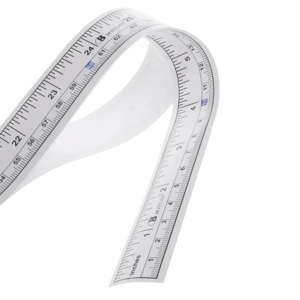 5Pcs Drafting Table Metric Scale Imperial Sewing Machine Sticker Measuring Tape Vinyl Ruler Self-Adhesive