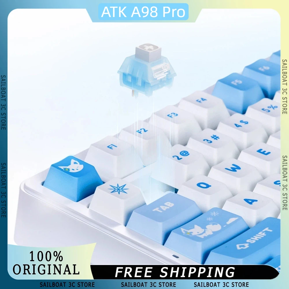 

ATK A98 Pro Mechanical Keyboad Bluetooth Wireless Ergonomic Gaming Keyboards for Windows Mac with RGB Light 12000mAh Battery PC