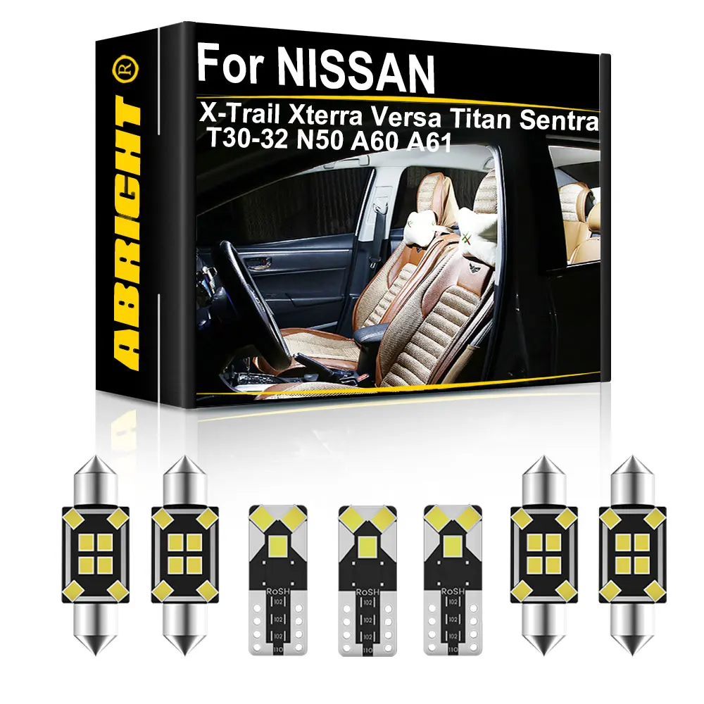 ABRIGHT Car Interior LED Lights Canbus For Nissan X-Trail Xterra Versa Titan Sentra T30 N50 A60 2002 2006 2008 2012 2017 2021