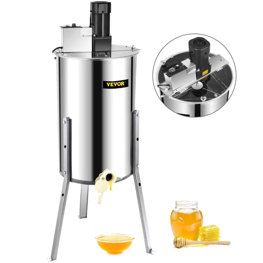 

Electric Honey Extractor Separator 3 Frame Bee Extractor Stainless Steel Honeycomb Spinner Crank. Beekeeping Extraction Apiary