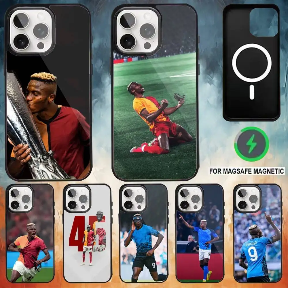 

football Victor Osimhen Phone Case For iPhone17,16,15,14,13,12,11 Plus,Pro Max Magnetic For Magsafe Wireless Charging