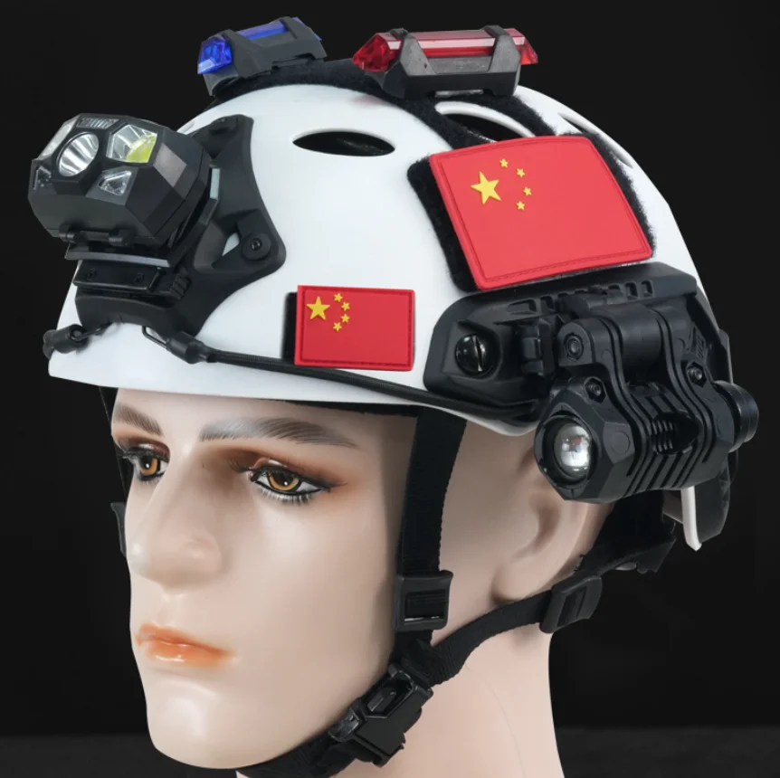 Casco táctico ligero de rescate blanco ajustable para emergencias