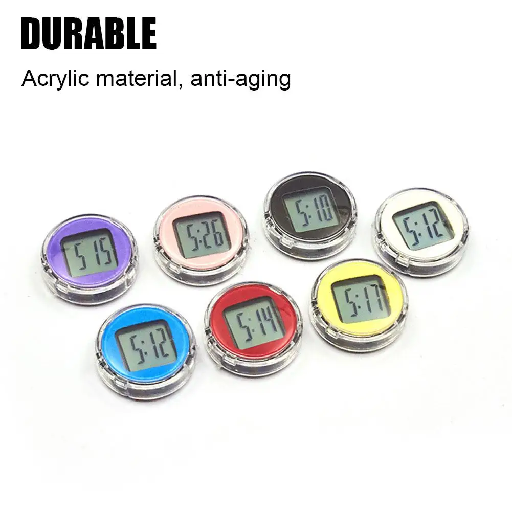 Mini montre étanche pour moto et vélo, affichage numérique collant, horloge, décoration automatique, accessoires d'intérieur de voiture, nouveau, 1 pièce