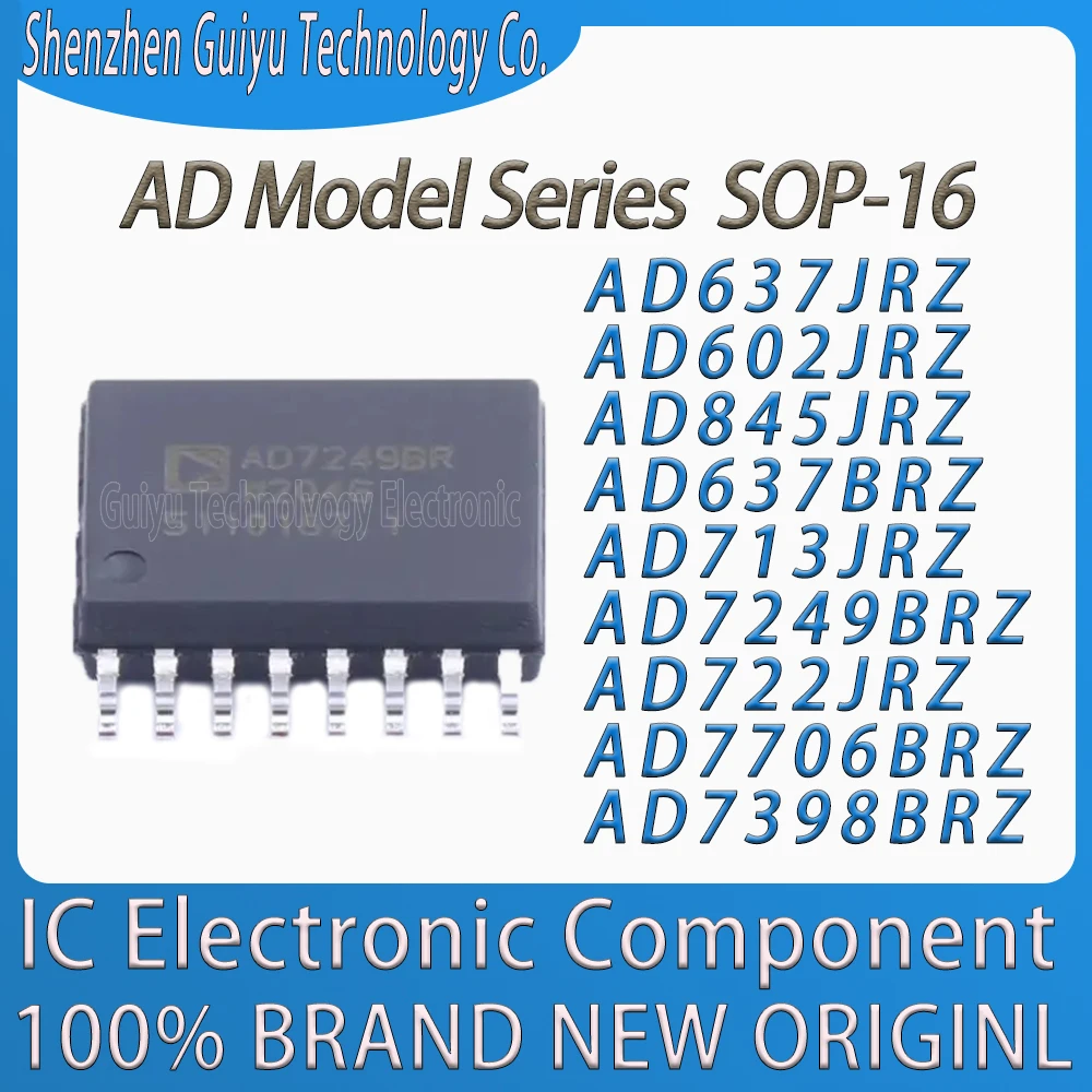 AD637JRZ AD602JRZ AD845JRZ AD637BRZ AD713JRZ AD7249BRZ AD722JRZ AD7706BRZ AD7398BRZ AD637 AD6 AD Model Series SOP-16 IC MCU Chip