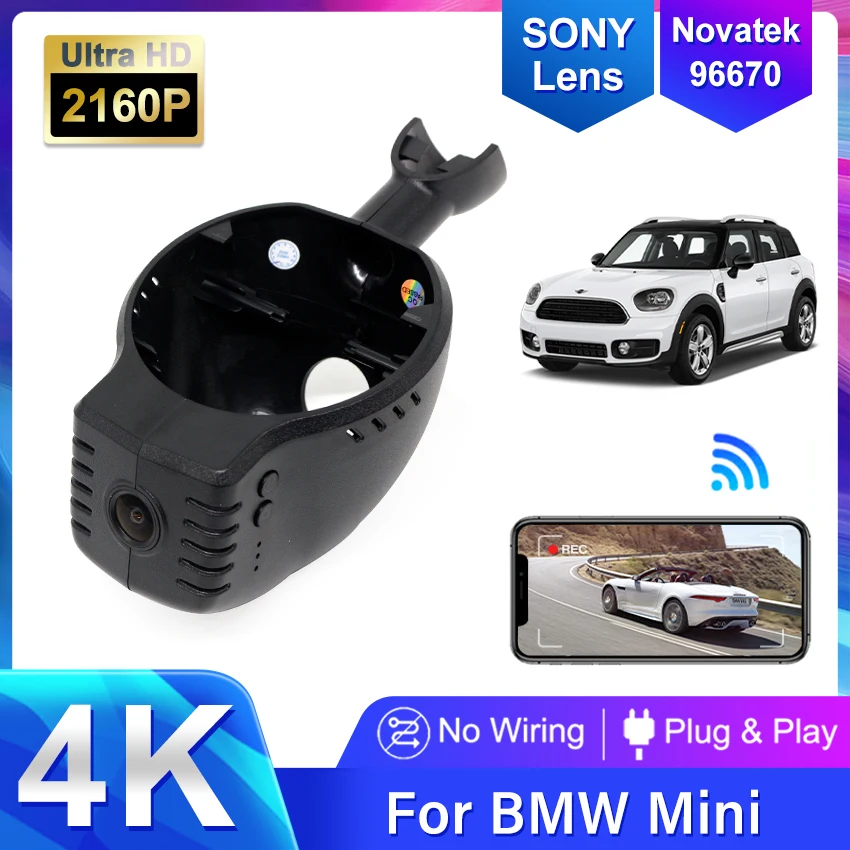 

4K Car DVR Dash Cam Wifi Front Rear Camera 2 Lens for Mini Hatch Cooper One Cabrio Coupe Roadster F55 F56 F57 R58 R59