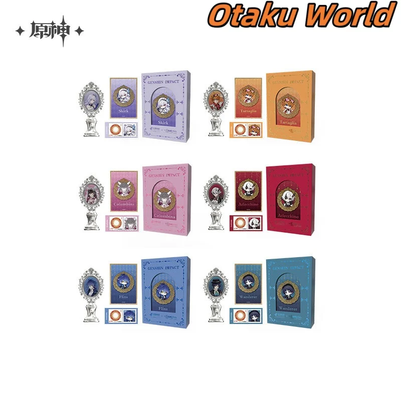 

Genshin Impact Skirk Tartaglia Columbina Arlecchino Flins Wanderer Scaramouche Seal восковая подарочная коробка подарок на Хэллоуин