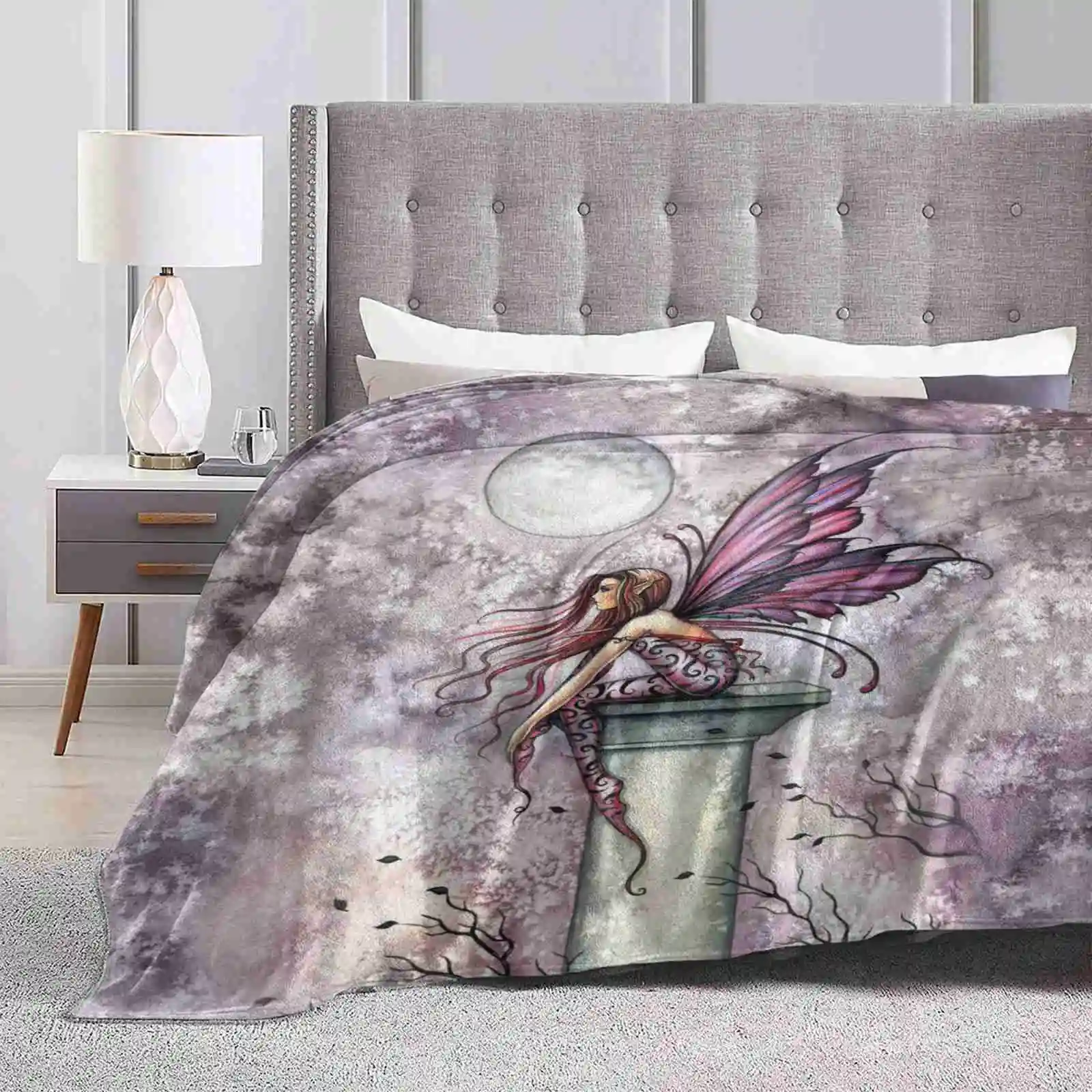 The Lookout Watercolor Fairy Illustration By Molly Harrison Low Price New Print Novelty Fashion Soft Warm Blanket Fairy Fairies