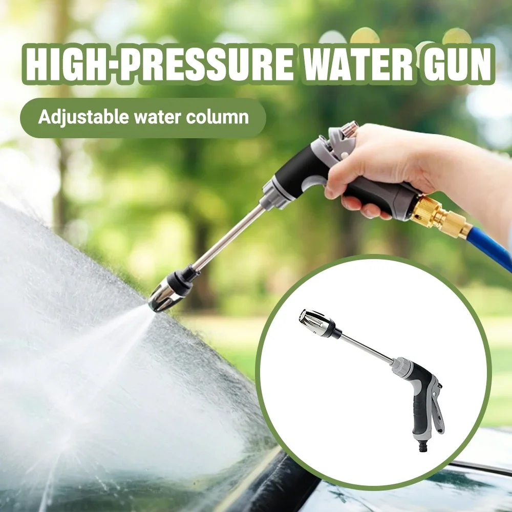 Power Washer Gun High Pressure Spray Nozzle For Car Washing Garden Watering With 360 Rotating Foam Lance Alloy Handle