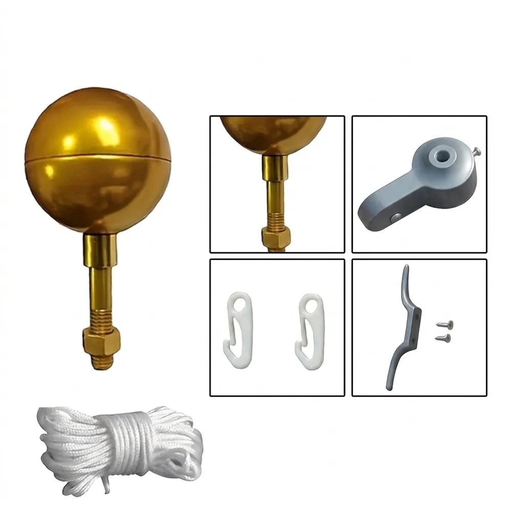 Flagpole Flagpole Accessory for Kit Flagpole Hardware Kit Abrasion Resistant Halyard Cast Aluminum Easy Attachment