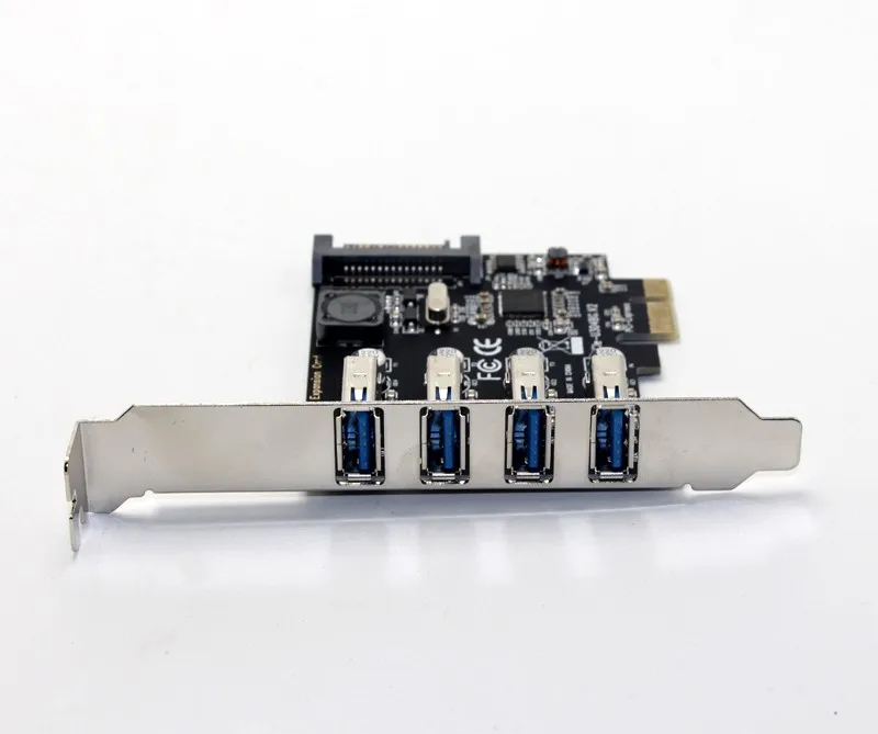 4 Port USB 3.0 5 Gbps PCI-Express X1 Card Adapter HUB Ondersteuning Low Profile Bracket