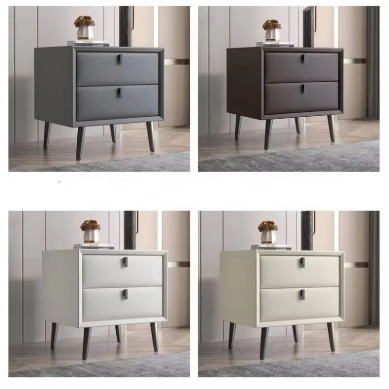 bedside   2 drawers simple design bedroom   edge wood custom color size bedside