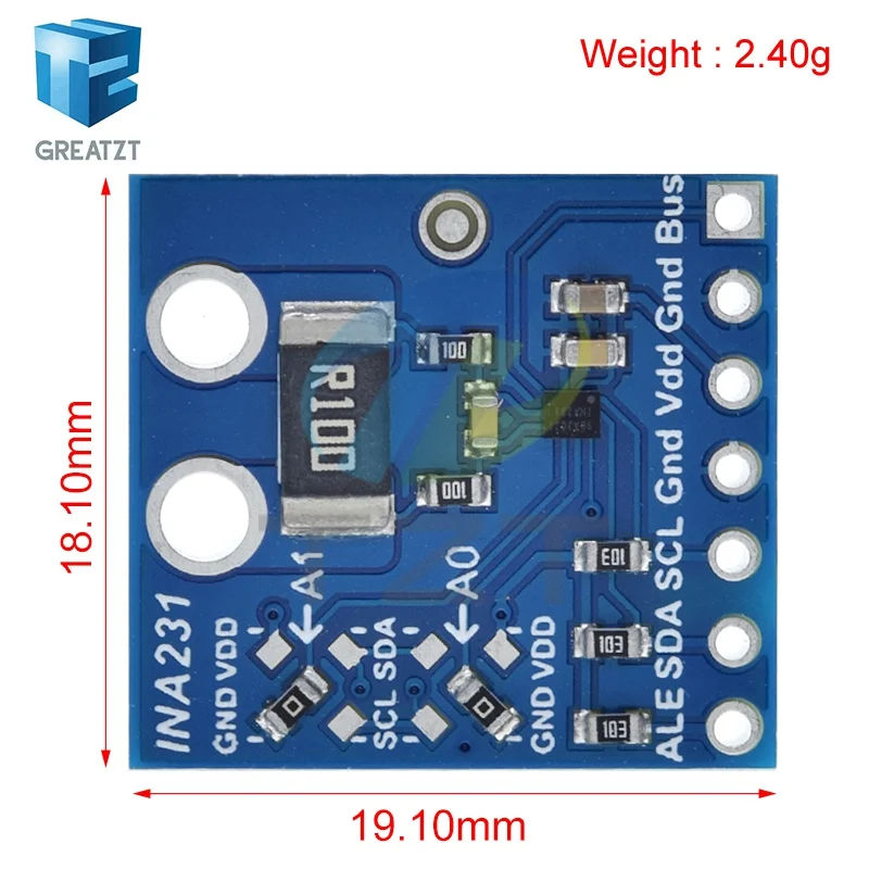 GREATZT INA231 IIC I2C Interface Bi-directional Current/Power Monitoring Sensor Module For Arduino