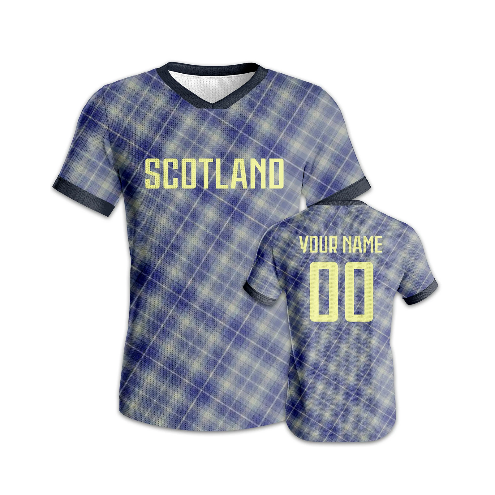 Personalized Scotland Football Jersey Quick-Dry Soccer Kit for Men Women Youth Custom Name Number Breathable Team Uniform