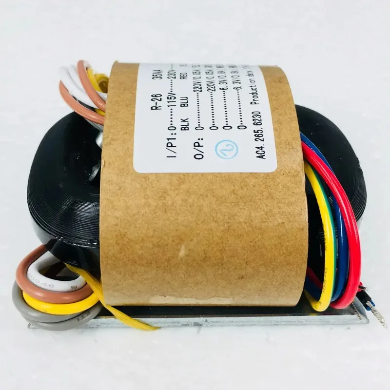 1PC 35W Sec Voltage 220V X2 + 6.3V X2 R-Core Transformer for TUBE Preamp DAC Amp Diy