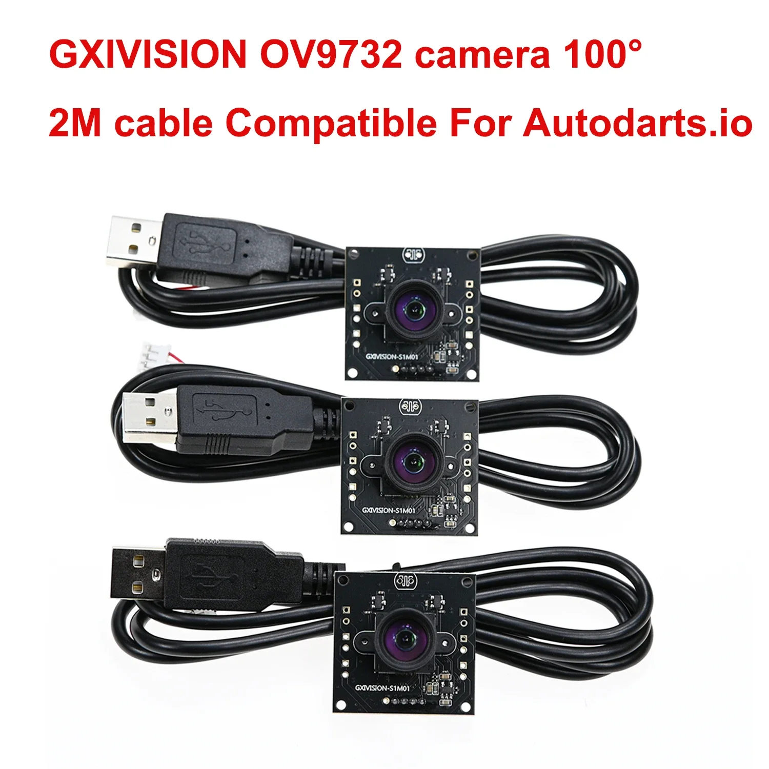 GXIVISION OV9732 USB Camera Module 2M Cable 100 Degree 30FPS No Distortion,Compatible for Autodarts.io DIY Webcam