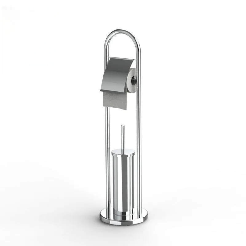 

Household Stainless Steel Toilet Brush Tissue Holder Hotel Bathroom Storage Rack Ribbon Toilet Brush