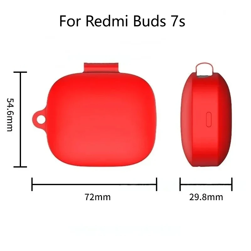 

Premium Quality Soft Earphone Silicone Cover For Redmi Buds 7s - Anti - shock Bluetooth Protective Shell Equipped with Hook