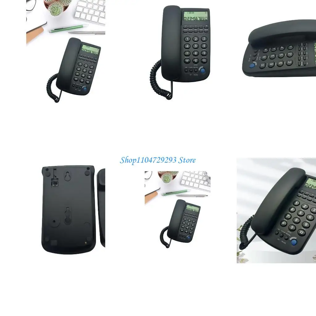 Y2GD Corded Landline Phone Big Button Household Business Desktop Landline Telephone with LCD Display for Office Front Desk