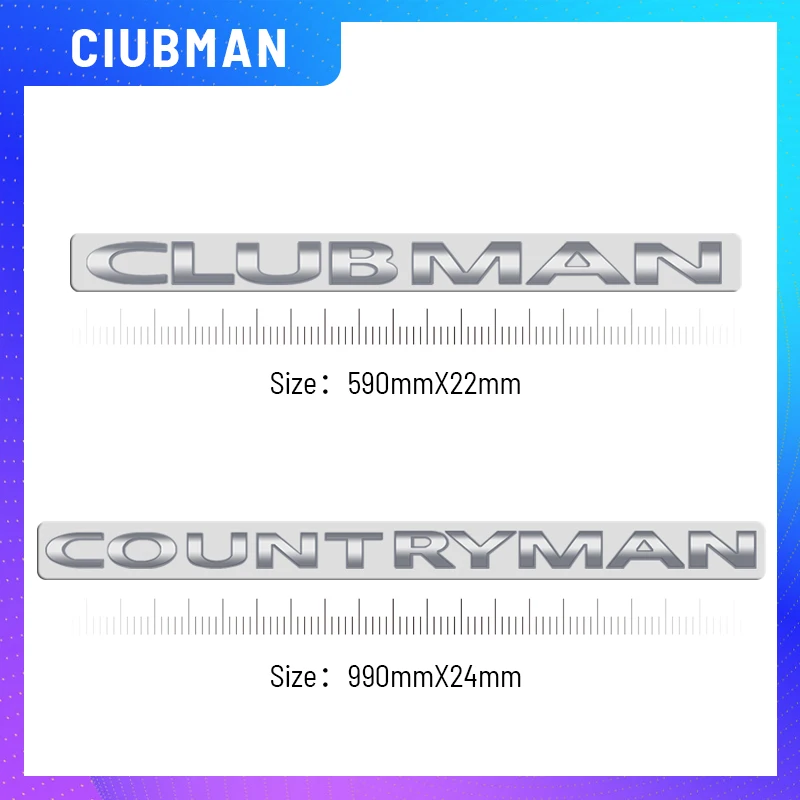 1PCS Metal Countryman Clubman Logo For Mini Cooper S R60 R55 R54 F54 Emblem Car Rear Trunk Sticker Badge Letter Decoration