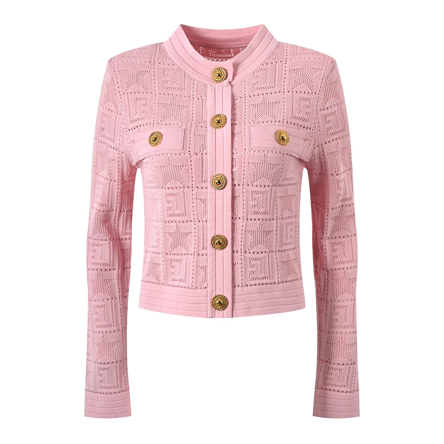 Nuovo Design Primaverile Cardigan Sottile Lavorato a Maglia con Apertura Frontale, Collo Tondo, Bottone Singolo, Sottile, per Casa e Moda Femminile