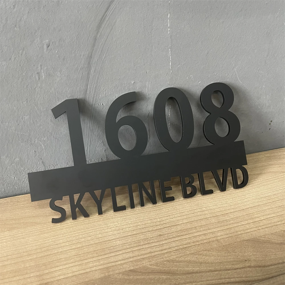 Customized Outdoor 5mm Laser Cutting Acrylic House Numbers Exterior House Sign Floating Modern Address Sign Personalized House