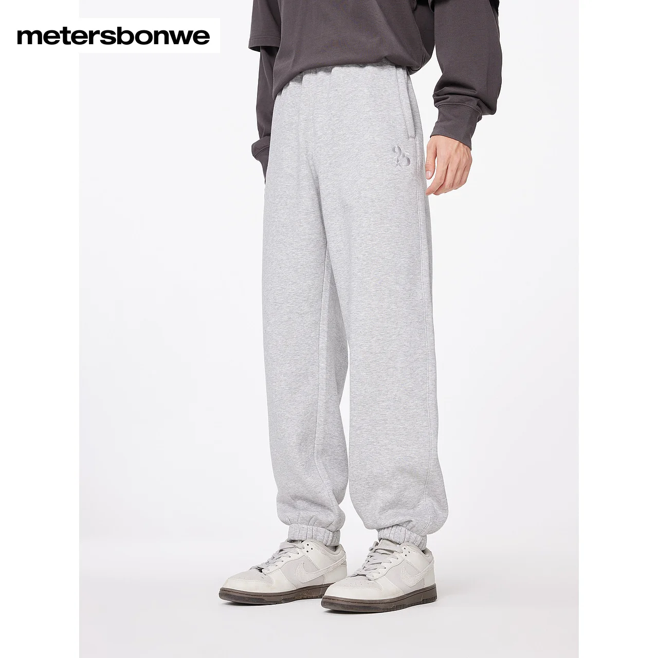 Metersbonwe-Men's Women's Knit Trousers Fleese-Lined Solid Color Loose Gym Sports Pant Jogger Sweatpants Workout  Jogging Winter