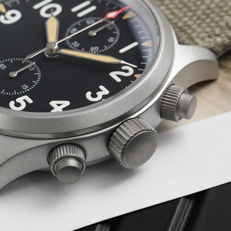 Militado ML1868KF Retro VK67 Quarz-Chronographenuhr, Edelstahlgehäuse, 3 Zifferblätter, wasserdicht, 100 m, Multifunktions-Militäruhr – Detail 34