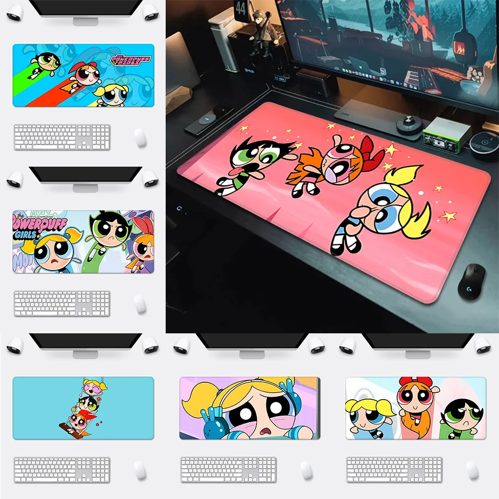 

Cute Powerpuffs-Girls Mousepad HD Printing Computer Gamers Locking Edge Non-slip Mouse Pad XXL90x40cm Keyboard PC Desk Pad