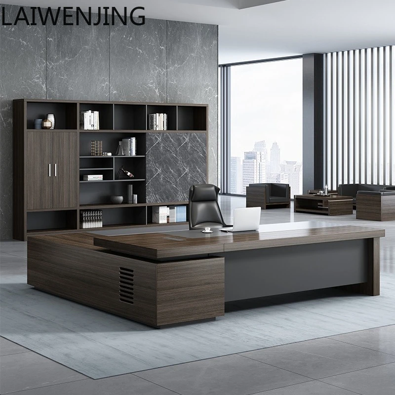 

SGF simple modern boss table large class table and chair combination high-end atmosphere