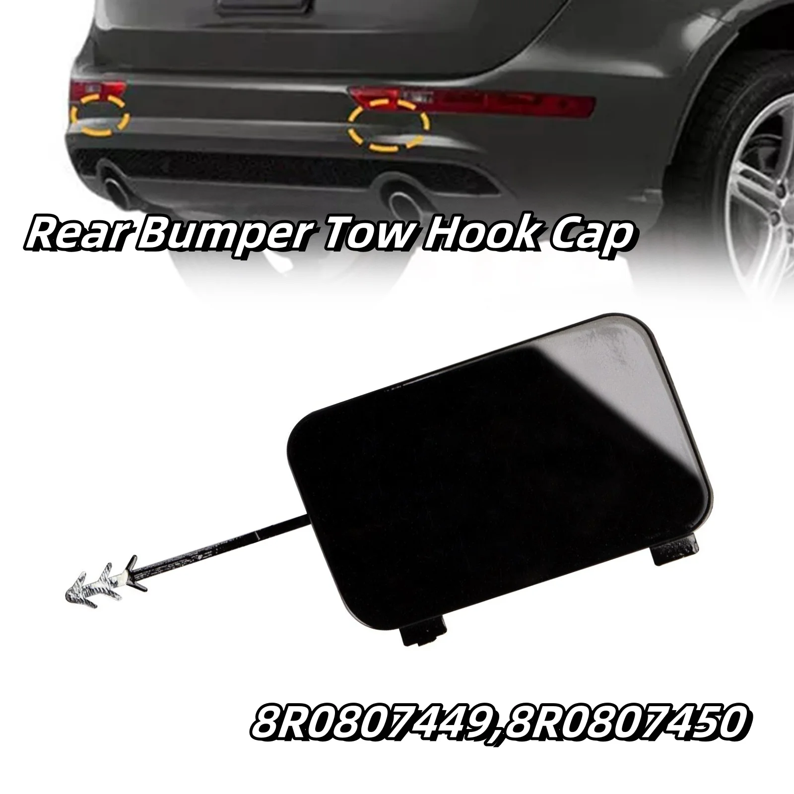 Auto Rear Bumper Tow Hook Cap Towing Eye Cover Trim Car Left Right Rear Trailer Hook Cover For Q5 2008-2017 8R0807449 8R0807450