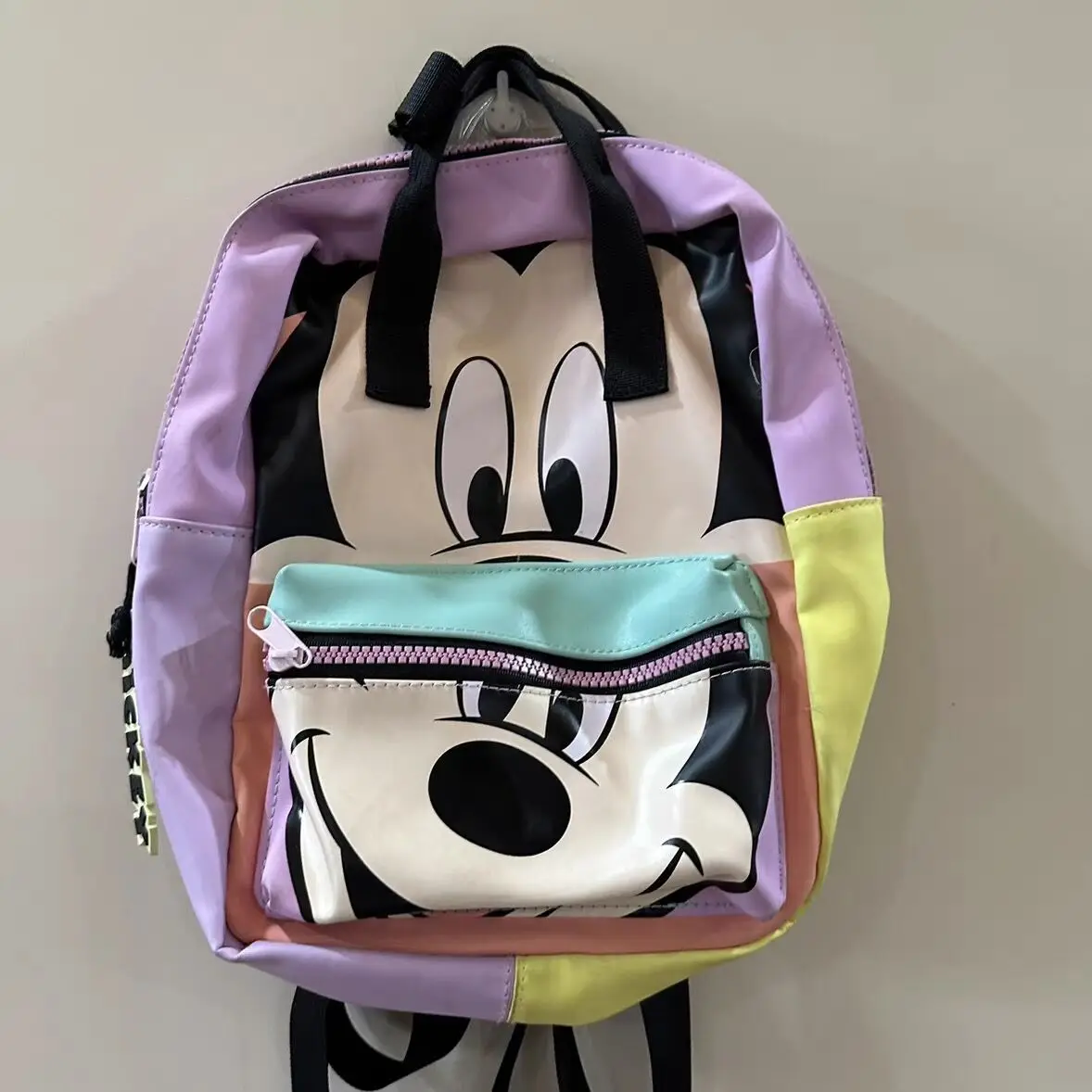 New Canvas Children Bag Baby Backpack Small Disney Brand Pink Minnie Mouse Print Girls Fashion Two Shoulders Backpack School Bag