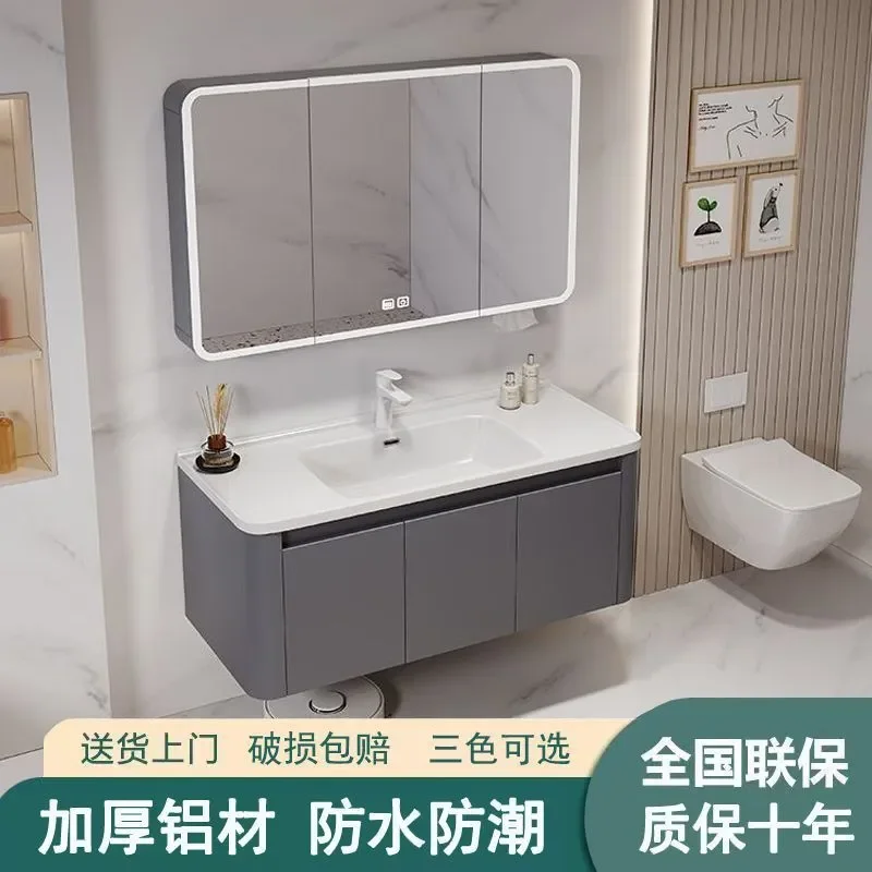 for Bathroom Washbasin Cabinet Combination Ceramic Integrated Basin Countertop Vanity Unit Modern Storage Sink Combo