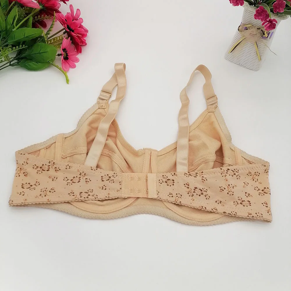 85 90 95 100 105 110 115 D DD E F Cup Women\'s Bra Plunge Lingerie Sexy Lace Bras Floral Printing Thin Mold Push UP Bralette C19