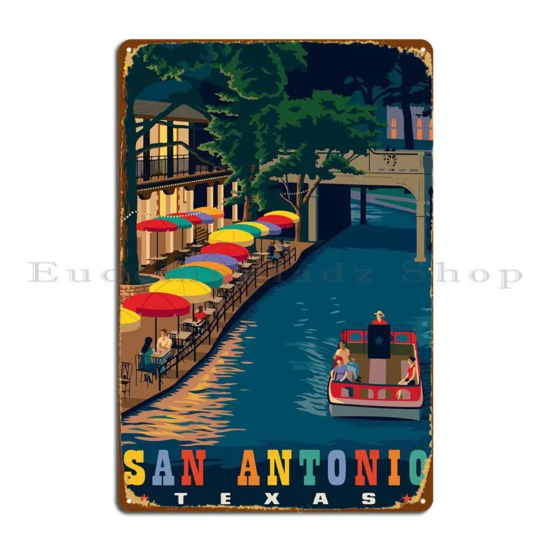 Поездка в Сан-Антонио, металлический плакат на стену, пещера, паб, кухню, персонализированный жестяной плакат