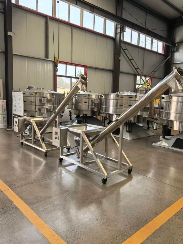 Adjustable Speed Inclined Stainless Steel for Rice Corn Handling Durable Easy Cleanliness for Food Beverage Screw Conveyor