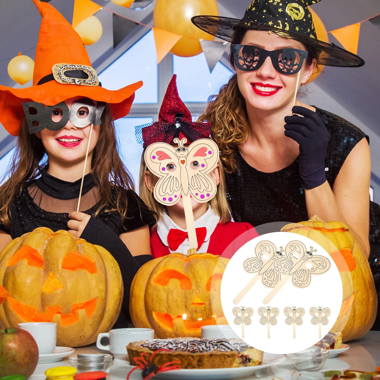 

6Pcs Wooden Blank Animal Masks Graffiti Painting Kids Masks for Halloween Carnival School Birthday Party Halloween Mask