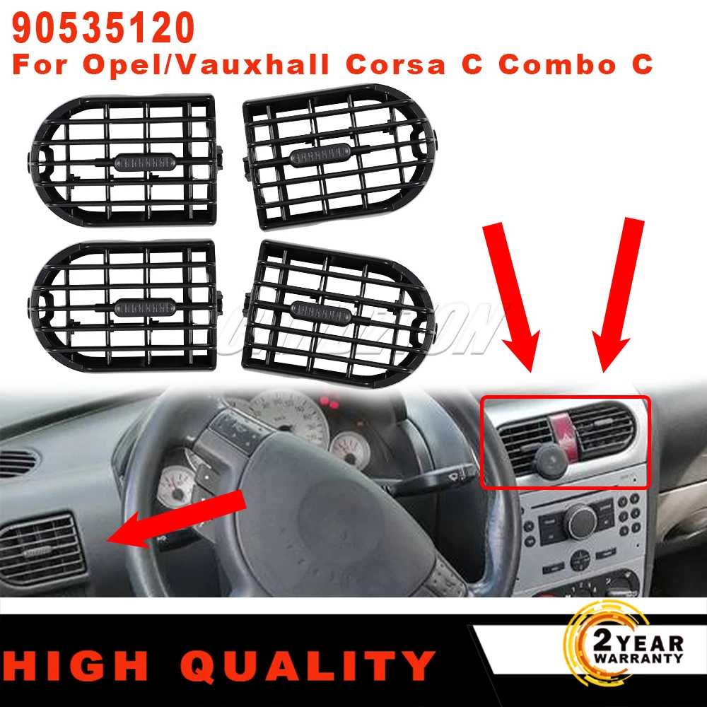 

For Opel/Vauxhall Combo C Corsa C S07 New black Front Dashboard Air Vent Covers Outlet Grille Diffuser 90535120 car accessories
