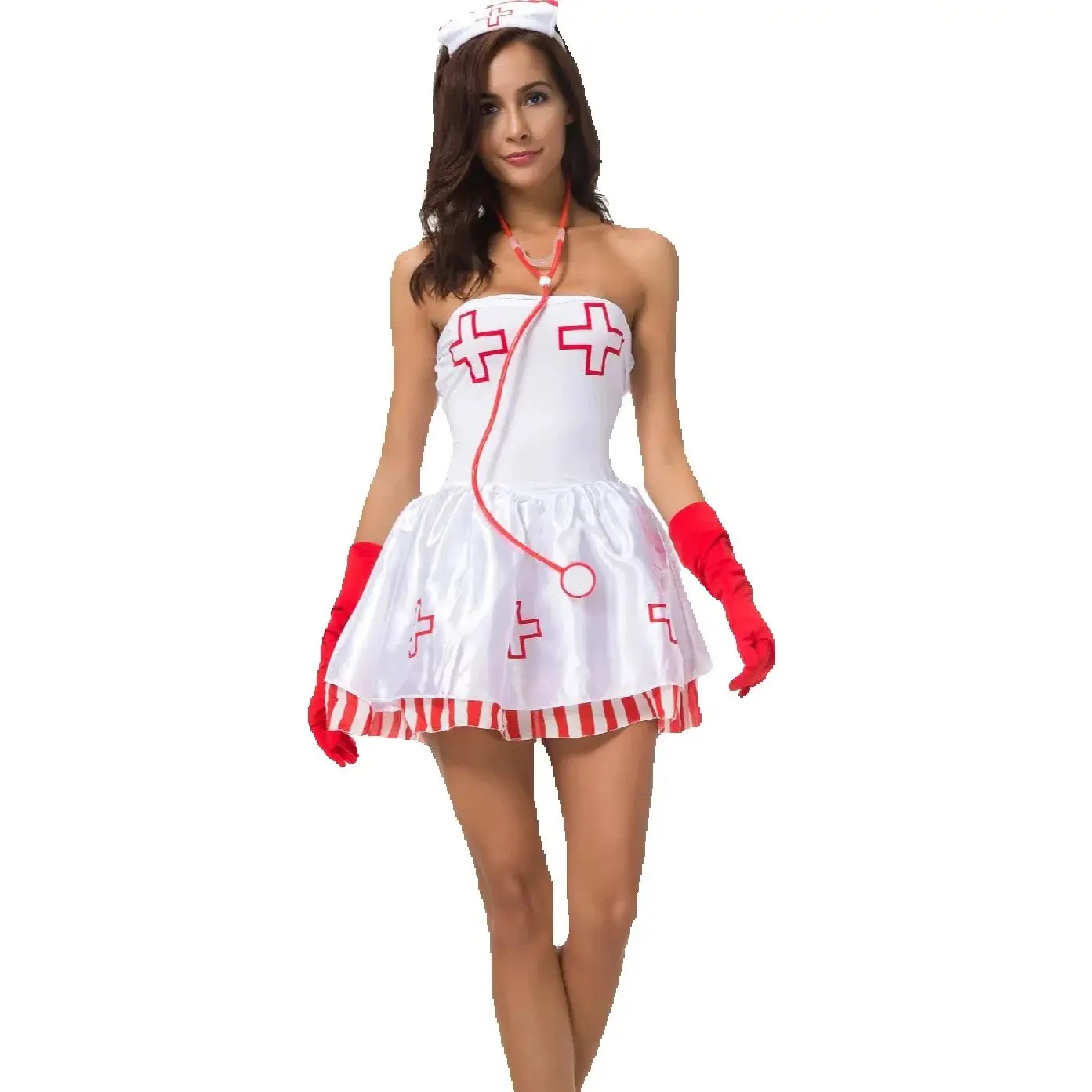 

Sexy Christmas costume Halloween Nurse Cosplay Nightclub maid Dress up Bar party Wife gift women's top