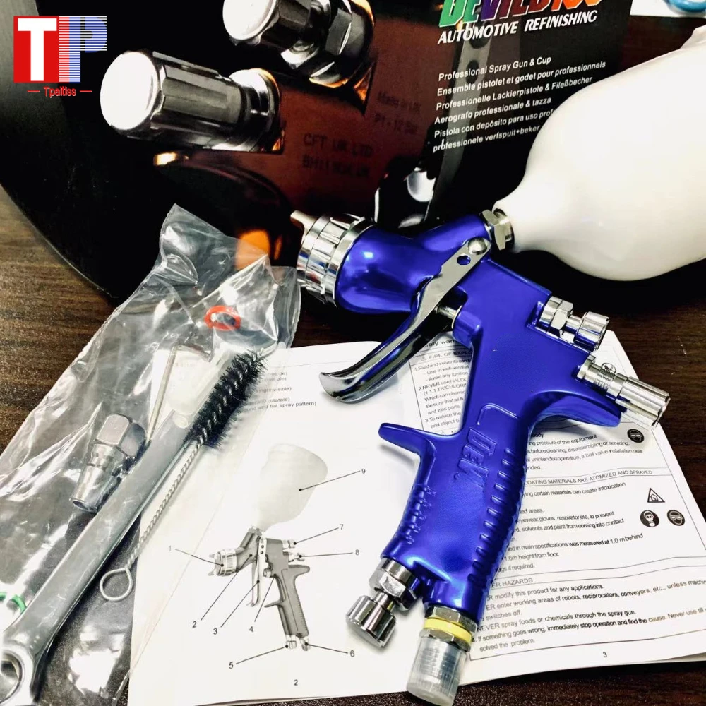 Tpaitls-pistola Automóvel Azul Aerógrafo de ar Bico 13 mm