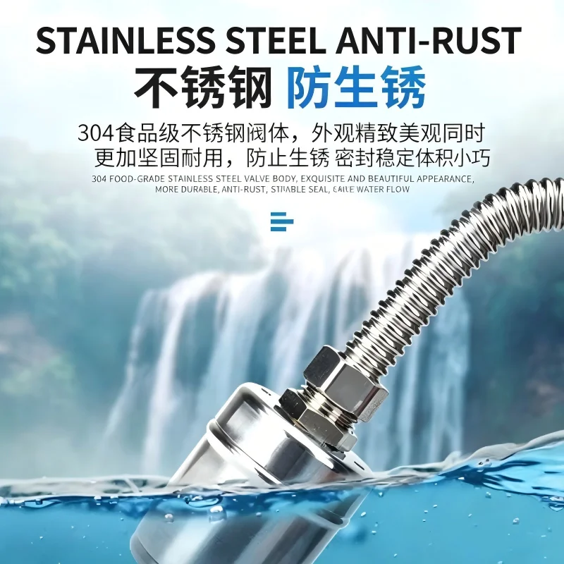 304 Stainless Steel Fully Automatic Mini Float Valve Water Level Control Shut off Valve for Water Tank 1/2\' 3/4\' Size